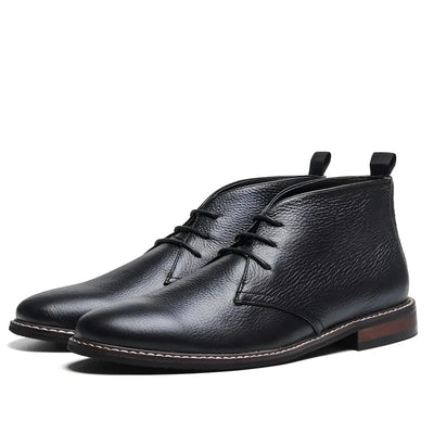 Classic Leather Desert Boots - Genuine Leather with Reinforced Stitching and Non-Slip Sole