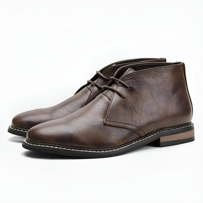 Classic Leather Desert Boots - Genuine Leather with Reinforced Stitching and Non-Slip Sole