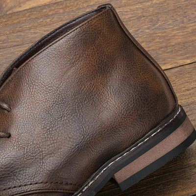 Classic Leather Desert Boots - Genuine Leather with Reinforced Stitching and Non-Slip Sole