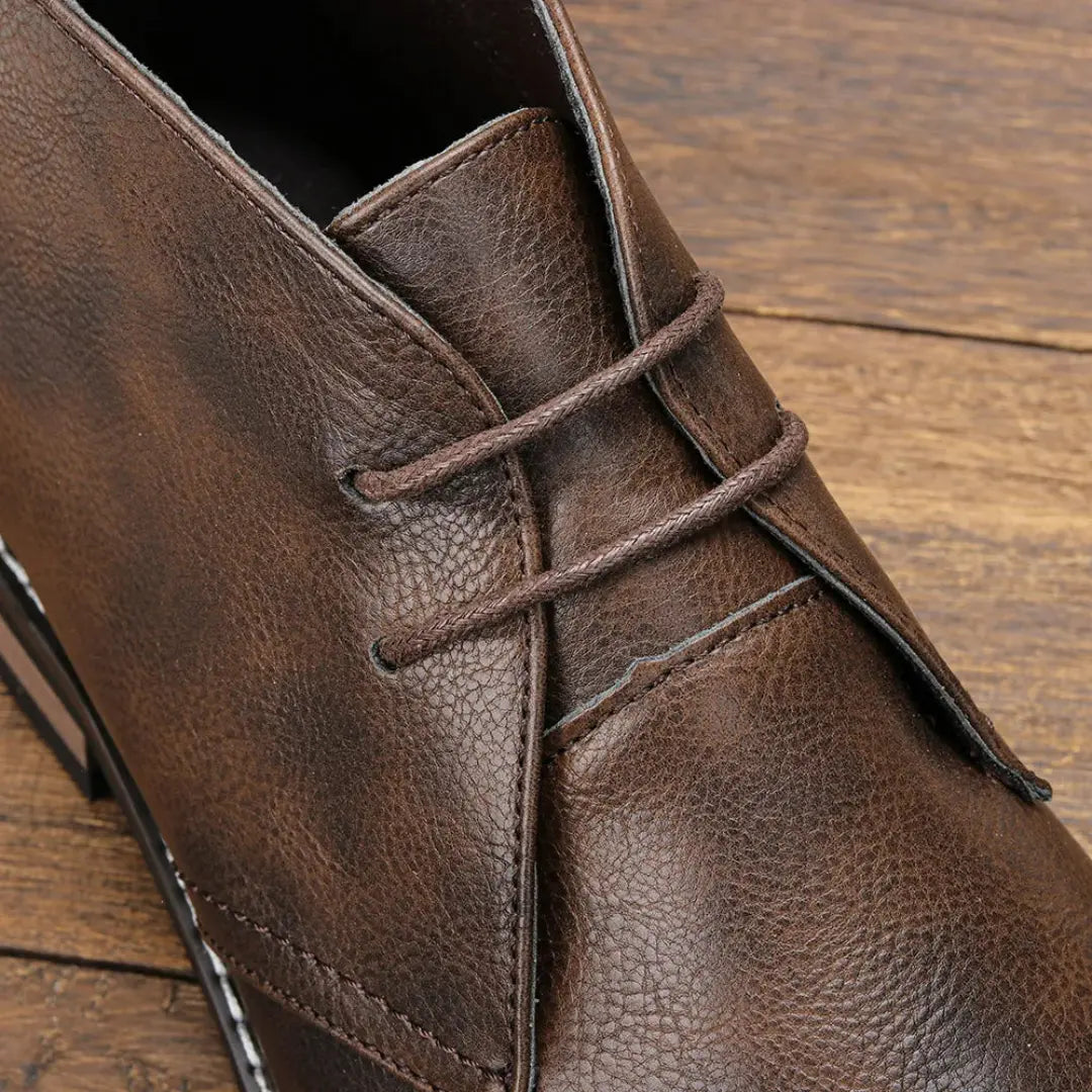 Classic Leather Desert Boots - Genuine Leather with Reinforced Stitching and Non-Slip Sole