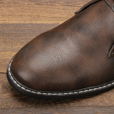 Classic Leather Desert Boots - Genuine Leather with Reinforced Stitching and Non-Slip Sole