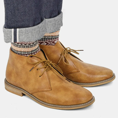 Classic Leather Desert Boots - Genuine Leather with Reinforced Stitching and Non-Slip Sole
