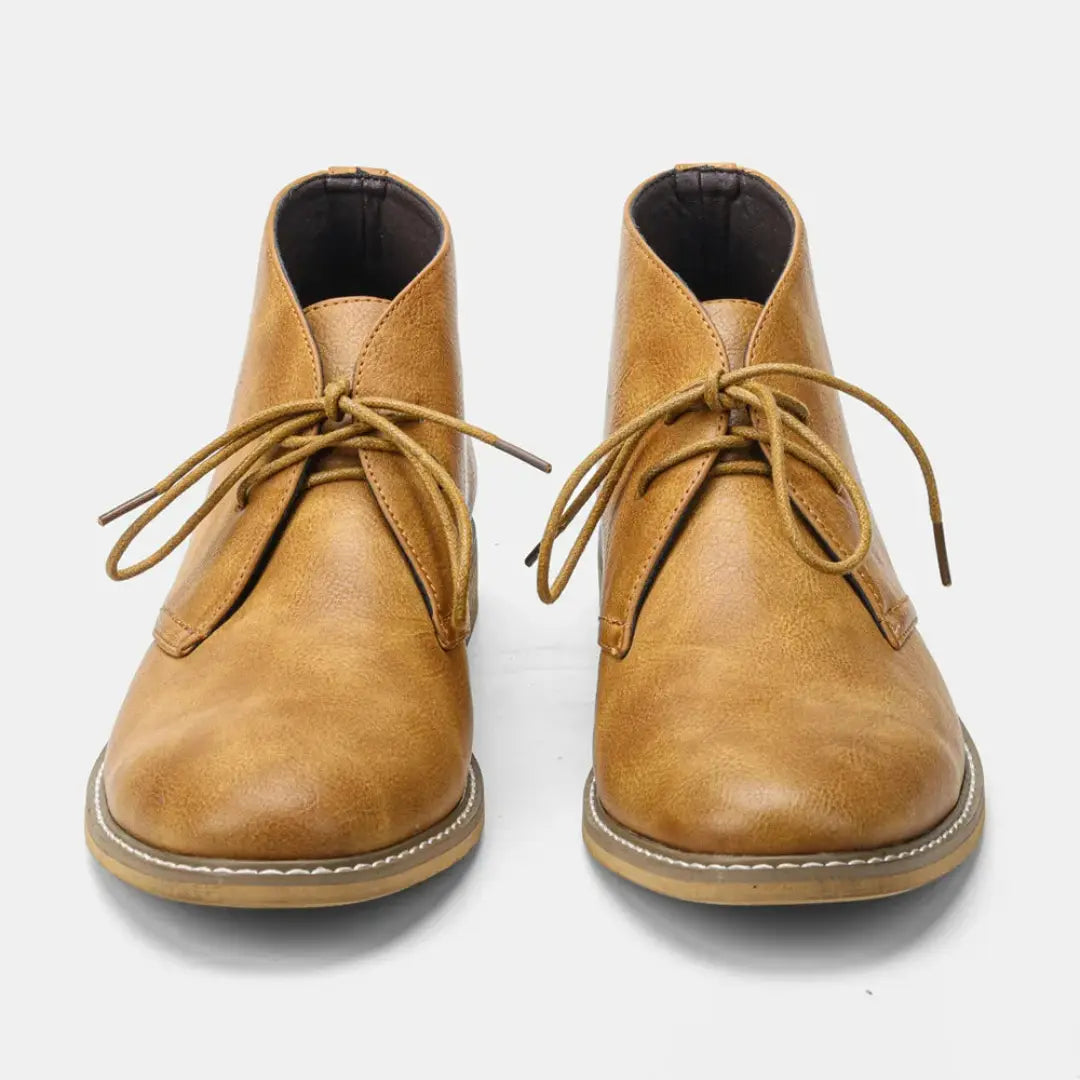 Classic Leather Desert Boots - Genuine Leather with Reinforced Stitching and Non-Slip Sole