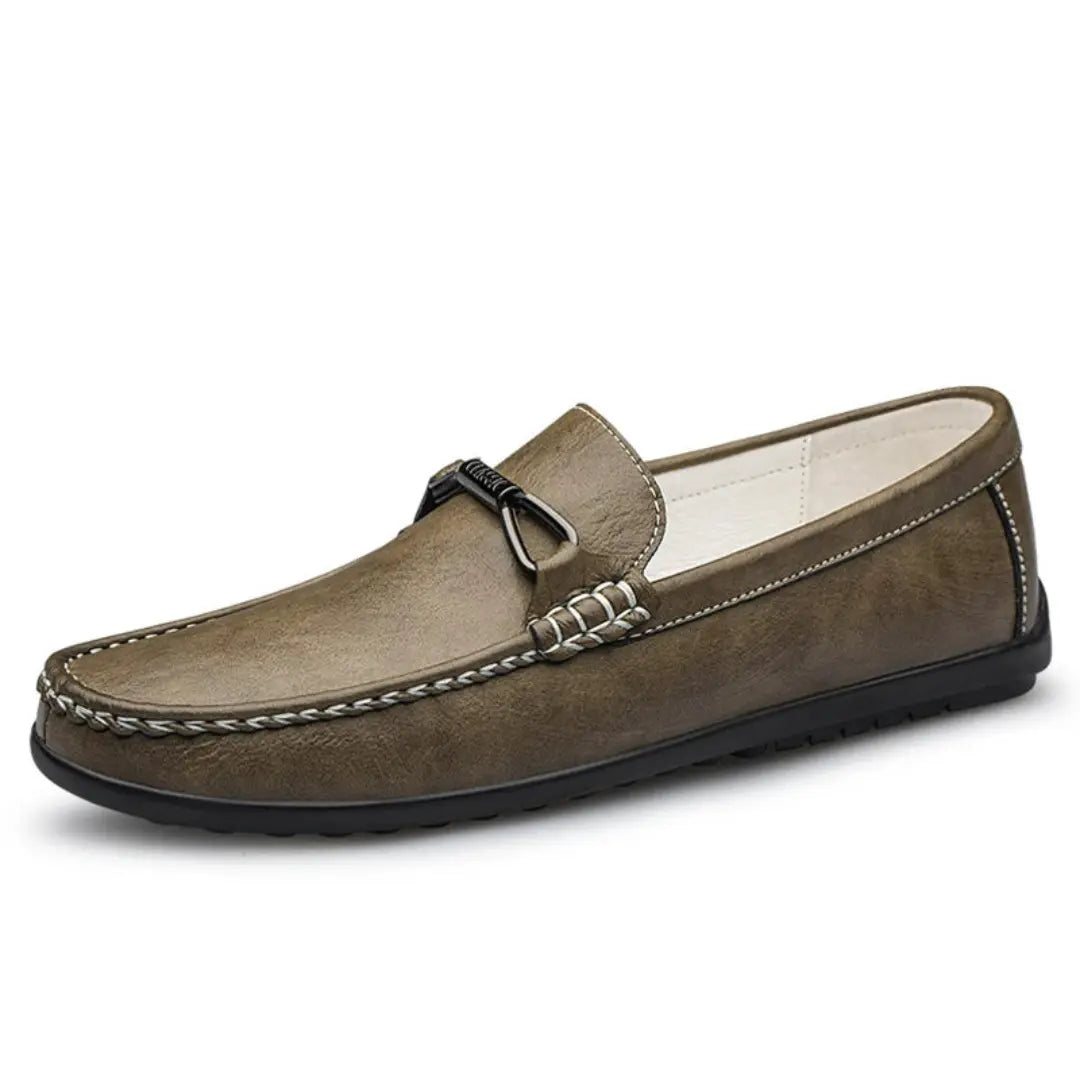 Bruno Leather Loafers - Classic Penny Design with Double Stitching